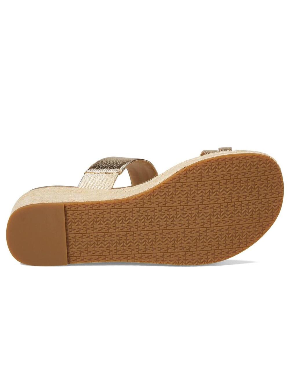 Michael Kors Jilly Mid Wedge Heel 2.5" - Pale Gold Sandals 8.5 M NEW - Picture 3 of 5